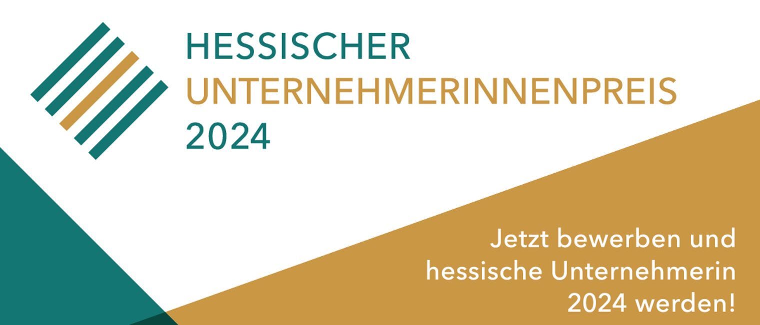 Titelbild zum Aufruf zur Teilnahme am "Hessischen Unternehmerinnenpreis 2024"