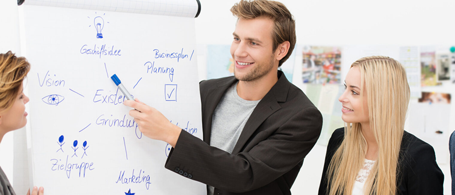 junges team arbeitet an der existenzgründung Schlagwort(e): business, team, existenzgründung, vortrag, präsentation, gruppe, studium, seminar, kurs, coach, studieren, betriebswirtschaft, motivation, flipchart, zusammenarbeit, erfolg, karriere, ausbildung, bildung, marketing, idee, projekt, kreativität, besprechung, büro, workshop, planung, kreativ, agentur, vermarktung, job, kollegen, geschäftsleute, jung, arbeit, meeting, azubi, geschäftsmann, flipchart, geschäftsfrau, zusammen, frauen, männer, 5, stehen, arbeiten, job, beruf, firma, unternehmen, personen, menschen, leute, lächeln, 20-30, 20s