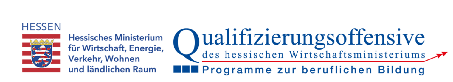 Logo des Hessischen Ministeriums und das Logo der Qualifizierungsoffensive