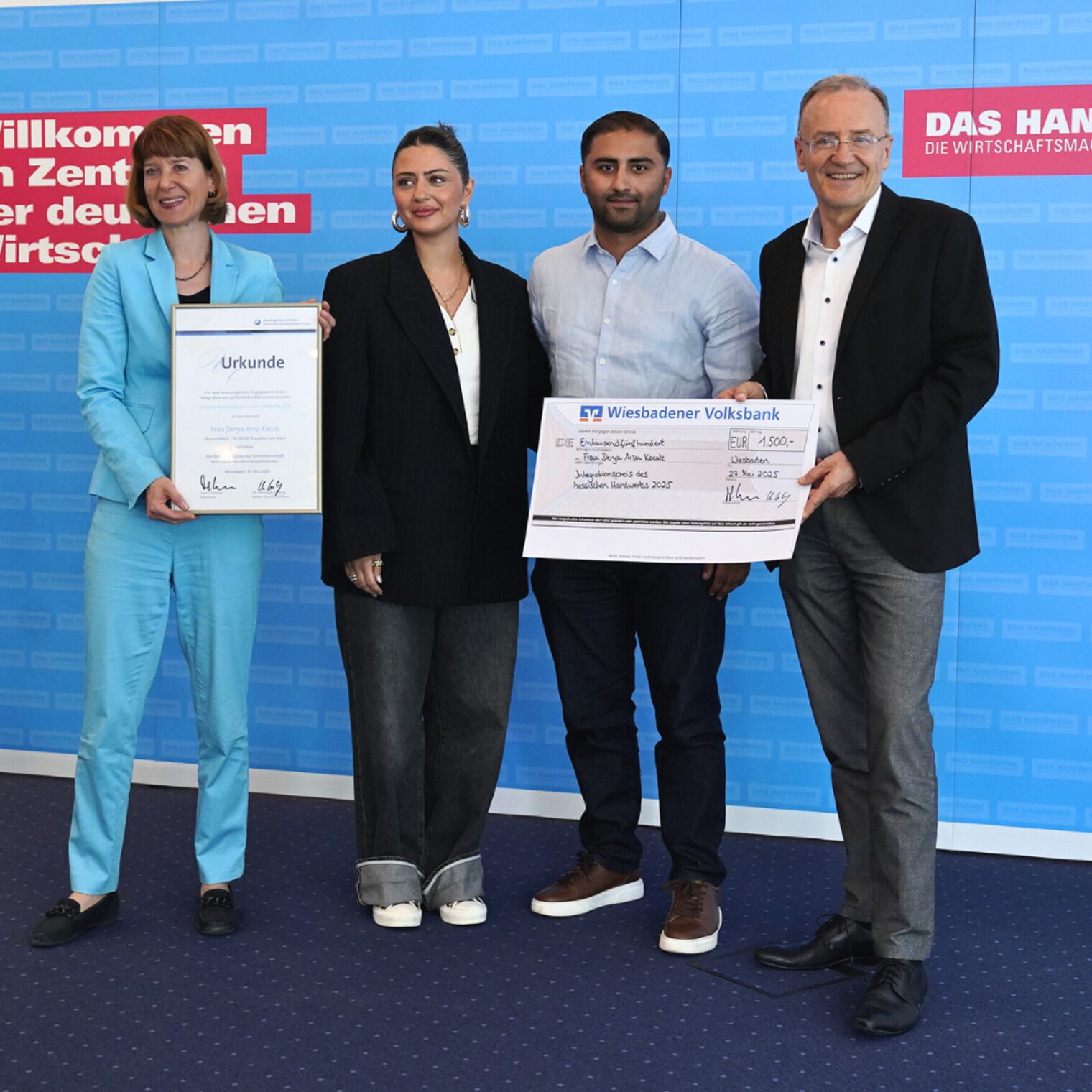Auszeichnung des Betriebs von Frau Derya Arzu Kocak, Frankfurt am Main (Handwerkskammer Frankfurt-Rhein-Main).