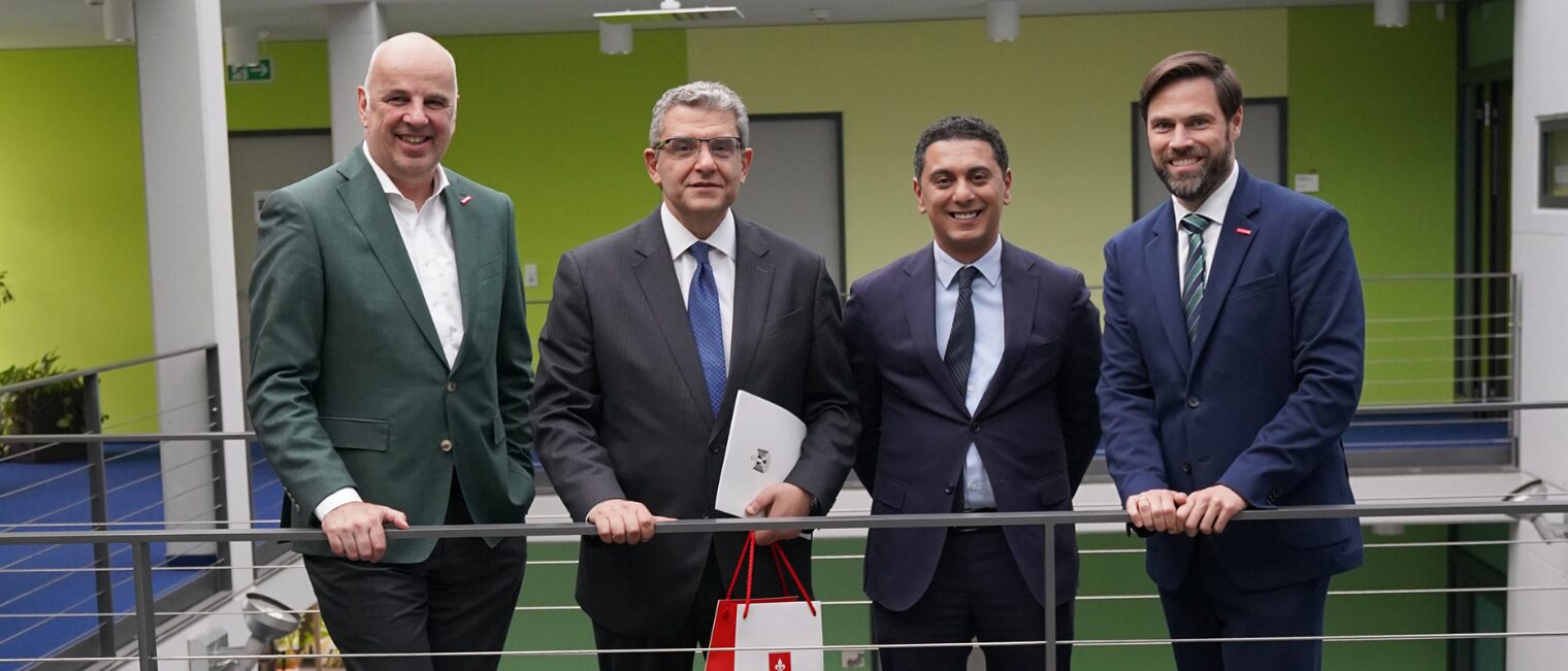 Stefan Füll, Ägyptischer Botschafter S. E. Mohamed Elbadri, Botschaftsrat Karim Elkhashab und Pierre Schlosser.