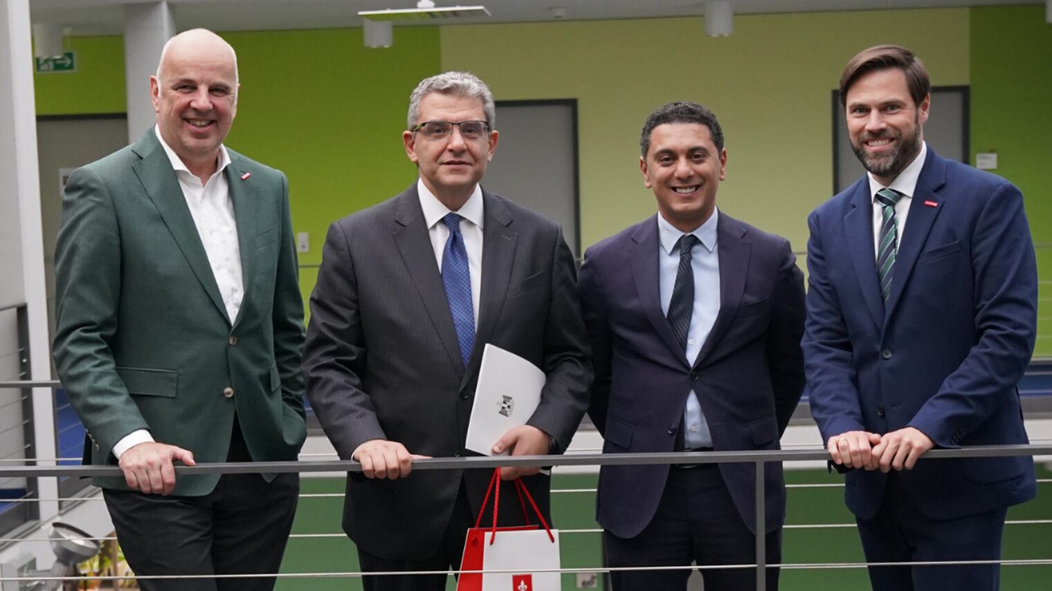 Stefan Füll, Ägyptischer Botschafter S. E. Mohamed Elbadri, Botschaftsrat Karim Elkhashab und Pierre Schlosser.