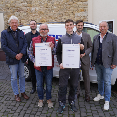 Von links: Volker Schrörs, Fabian Leinhos, Eckhard Reinemer, Dominik Krawczak, Pierre Schlosser und Holger Balz.