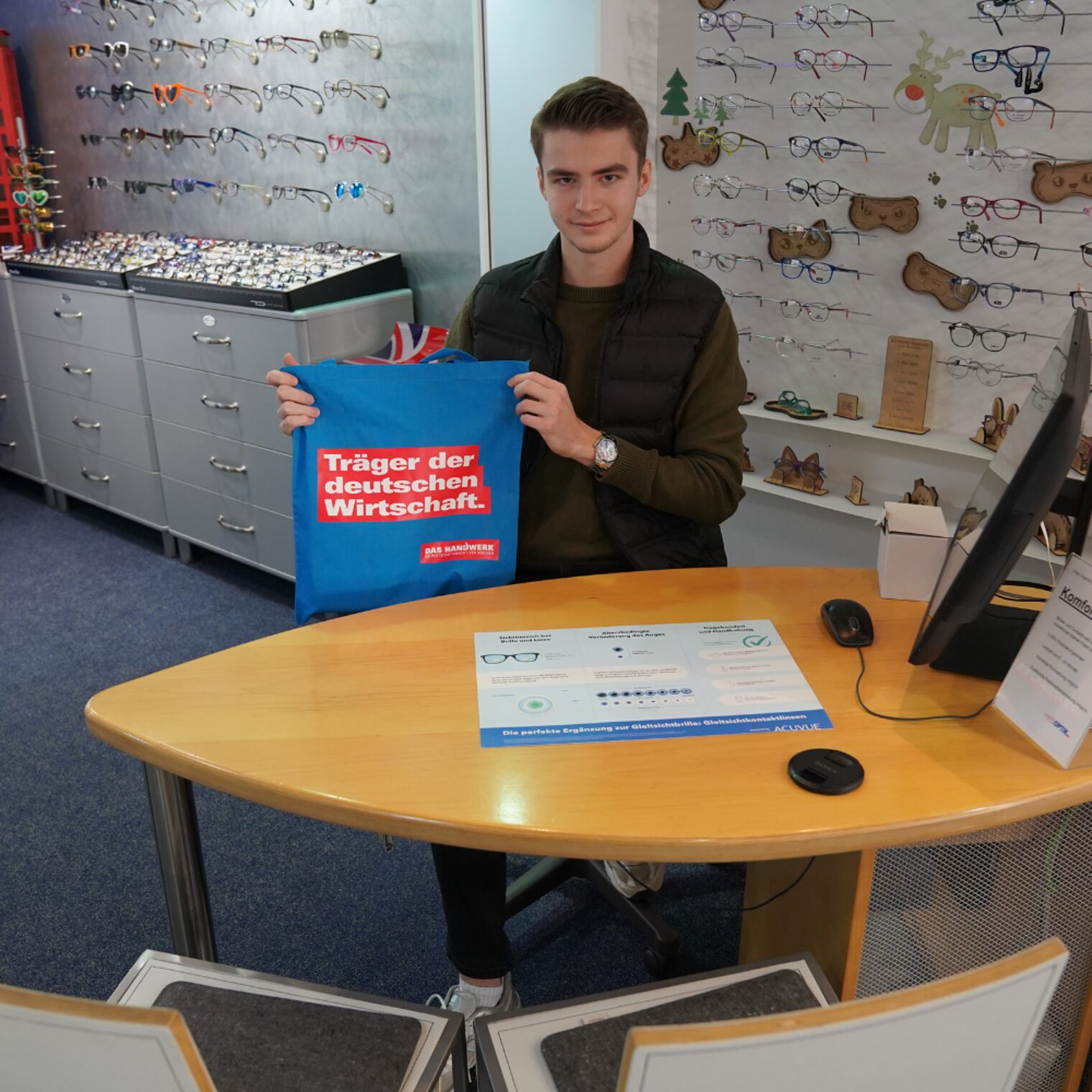 Augenoptikerlehrling Kristian Placzek war im Jugendbeirat der Imagekampagne des deutschen Handwerks in Berlin.