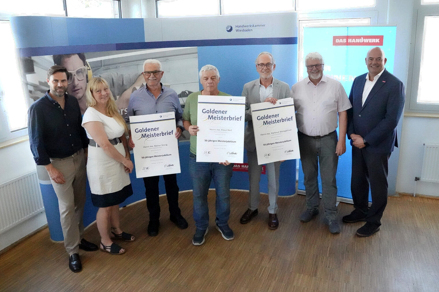 Gruppenbild aller geehrten Meister zum 50-jährigen Meisterjubiläum aus dem KH-Bezirk Gießen.
