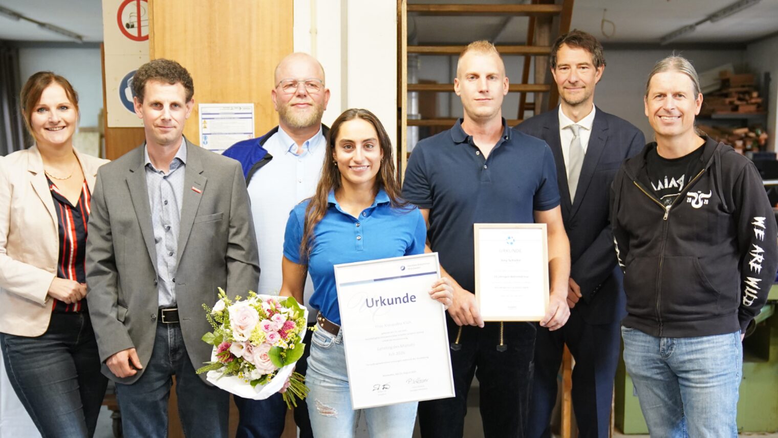 Kleopatra Klüh bei Ihrer Auszeichnung zum Lehrling des Monats Juli 2026