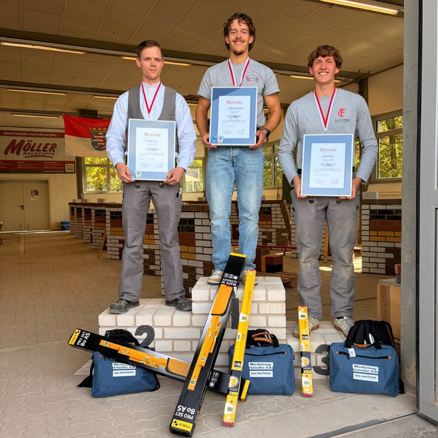 Erfolgreich beim Landesentscheid im Maurerhandwerk in Wetzlar: Sieger Heinrich Birkler von der Lingfelder Bau GmbH